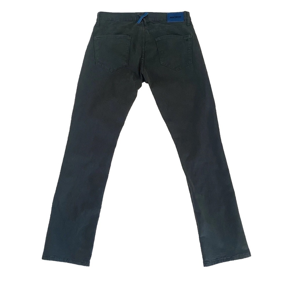 Maceoo 34 x 33 Green Straight Pants Jeans Cotton Stretch Essential Preppy Basic